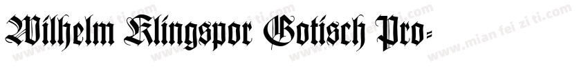 Wilhelm Klingspor Gotisch Pro字体转换